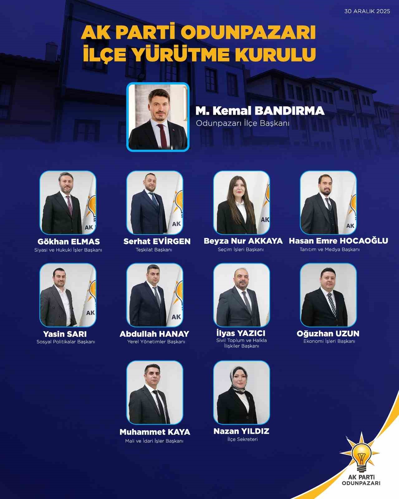 AK Parti Odunpazarı İlçe Yürütme Kurulu belli oldu