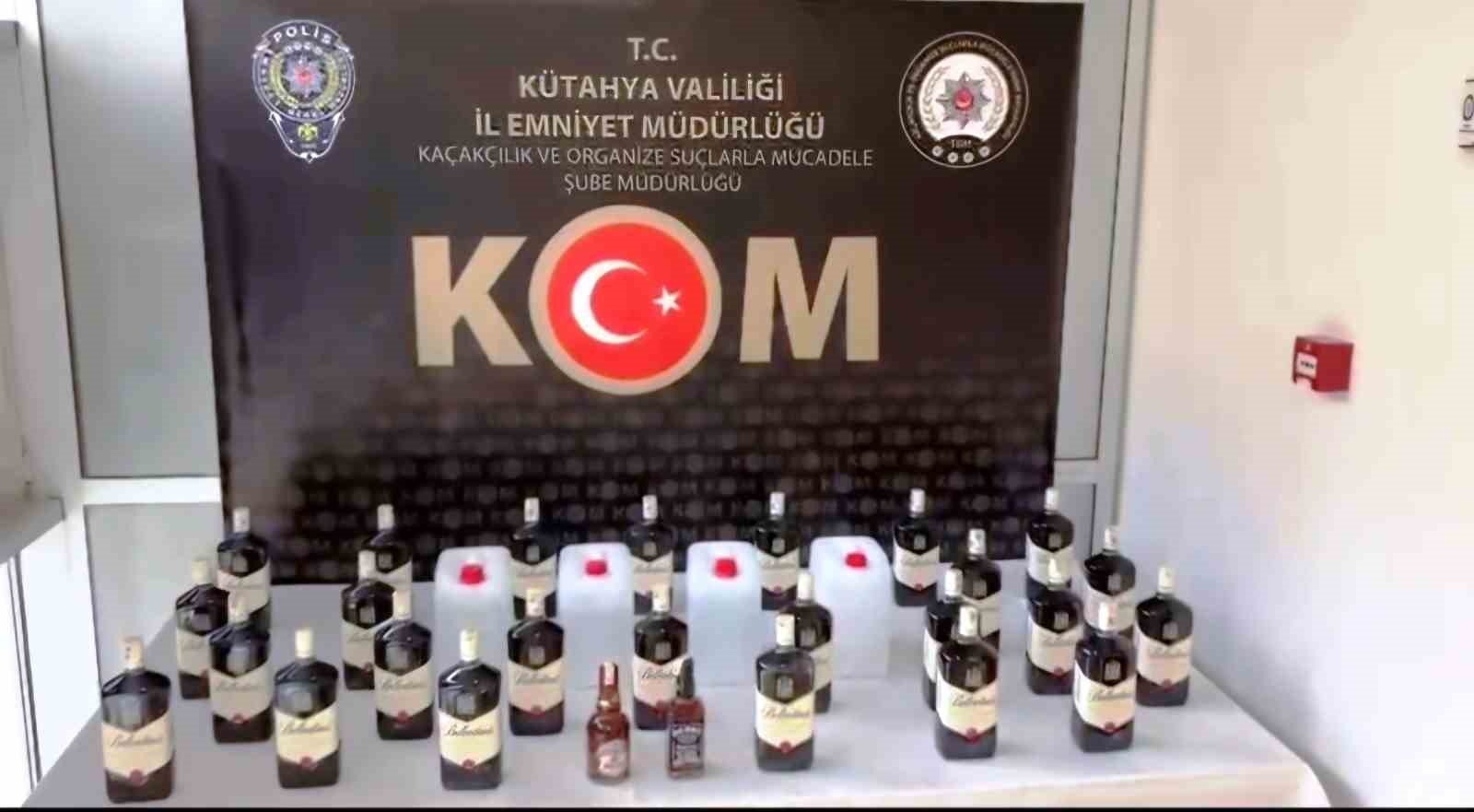 Kütahya’da 41 litre kaçak alkollü içki ele geçirildi