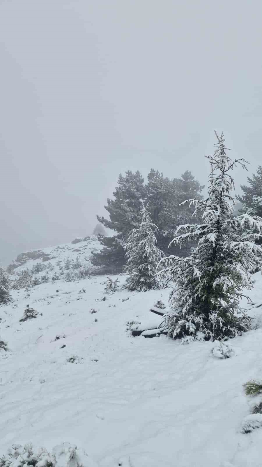 Muğla’da Göktepe beyaza büründü