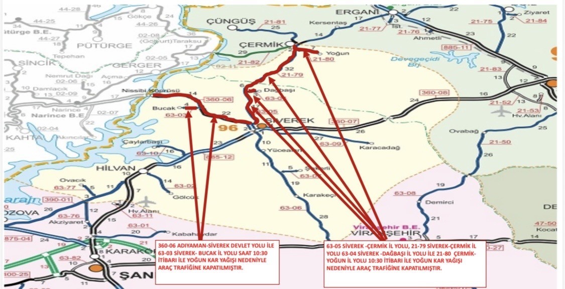 Çermik - Siverek yolu ulaşıma kapandı .