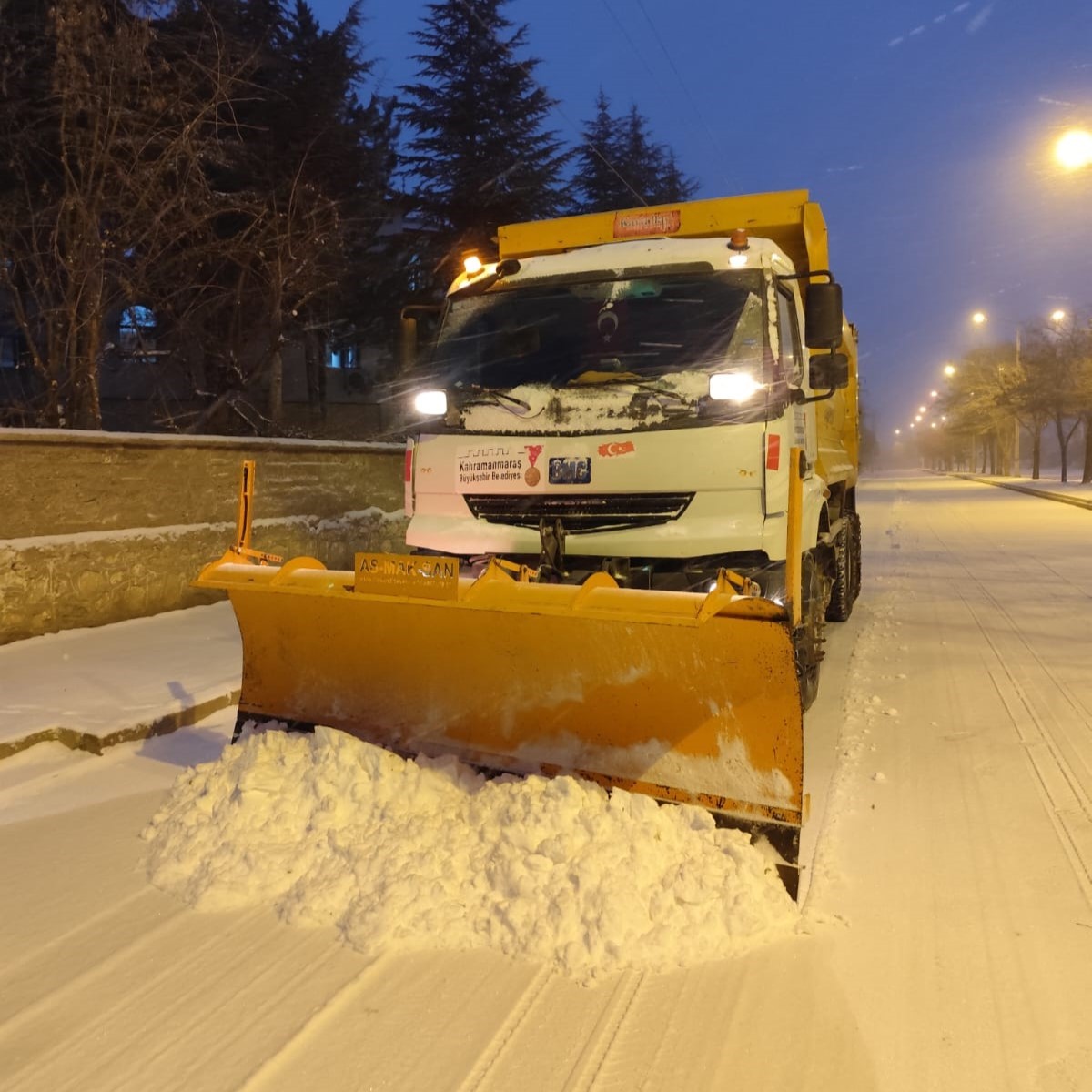 Kahramanmaraş’ın kuzey ilçelerinde kar mücadelesi