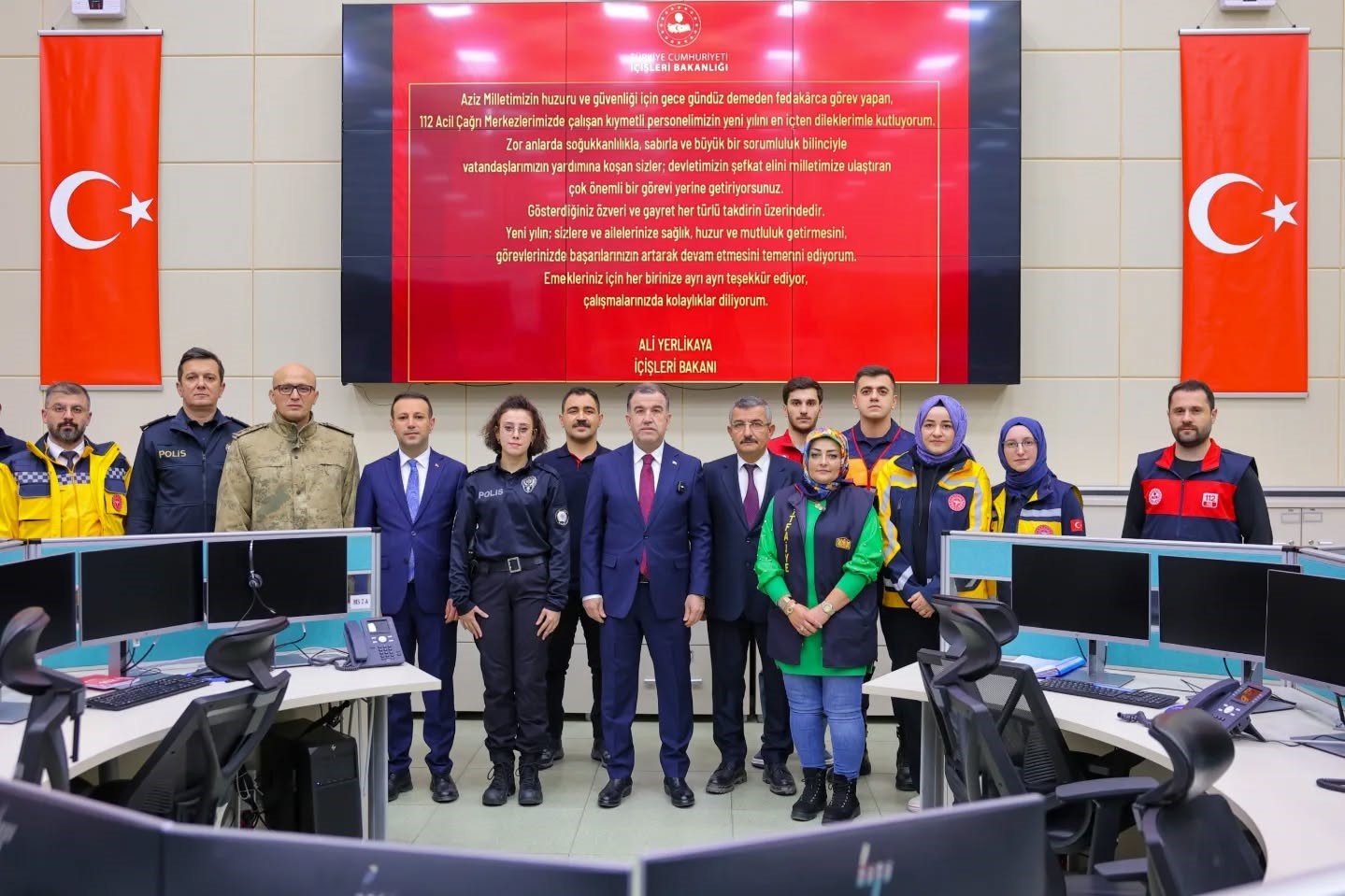 Bayburt&rsquo;ta 112 Acil &Ccedil;ağrı Merkezi personelinin yeni yılı kutlandı
