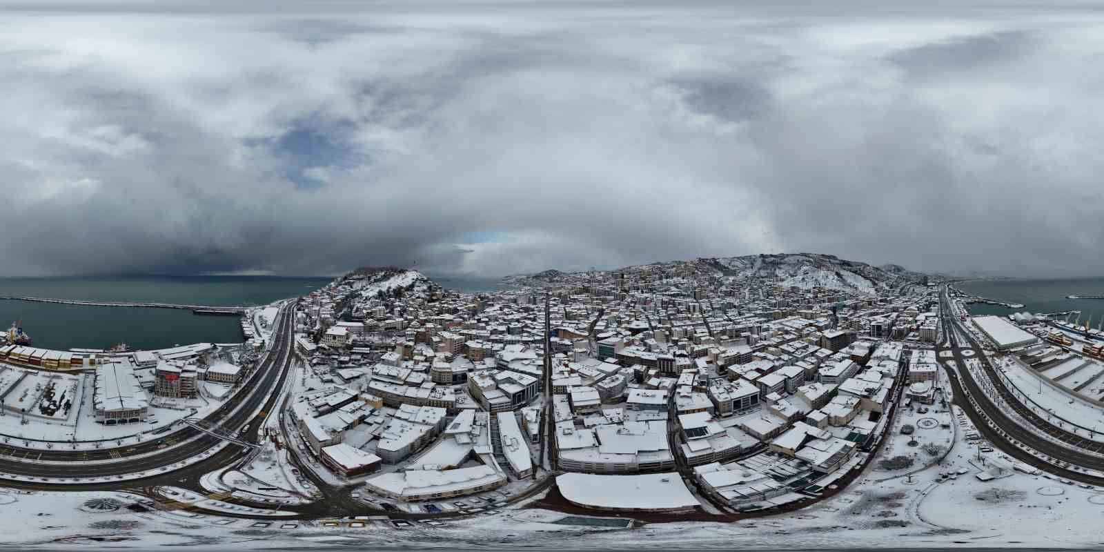 Giresun’da kar sonrası kartpostallık manzaralar ortaya çıktı