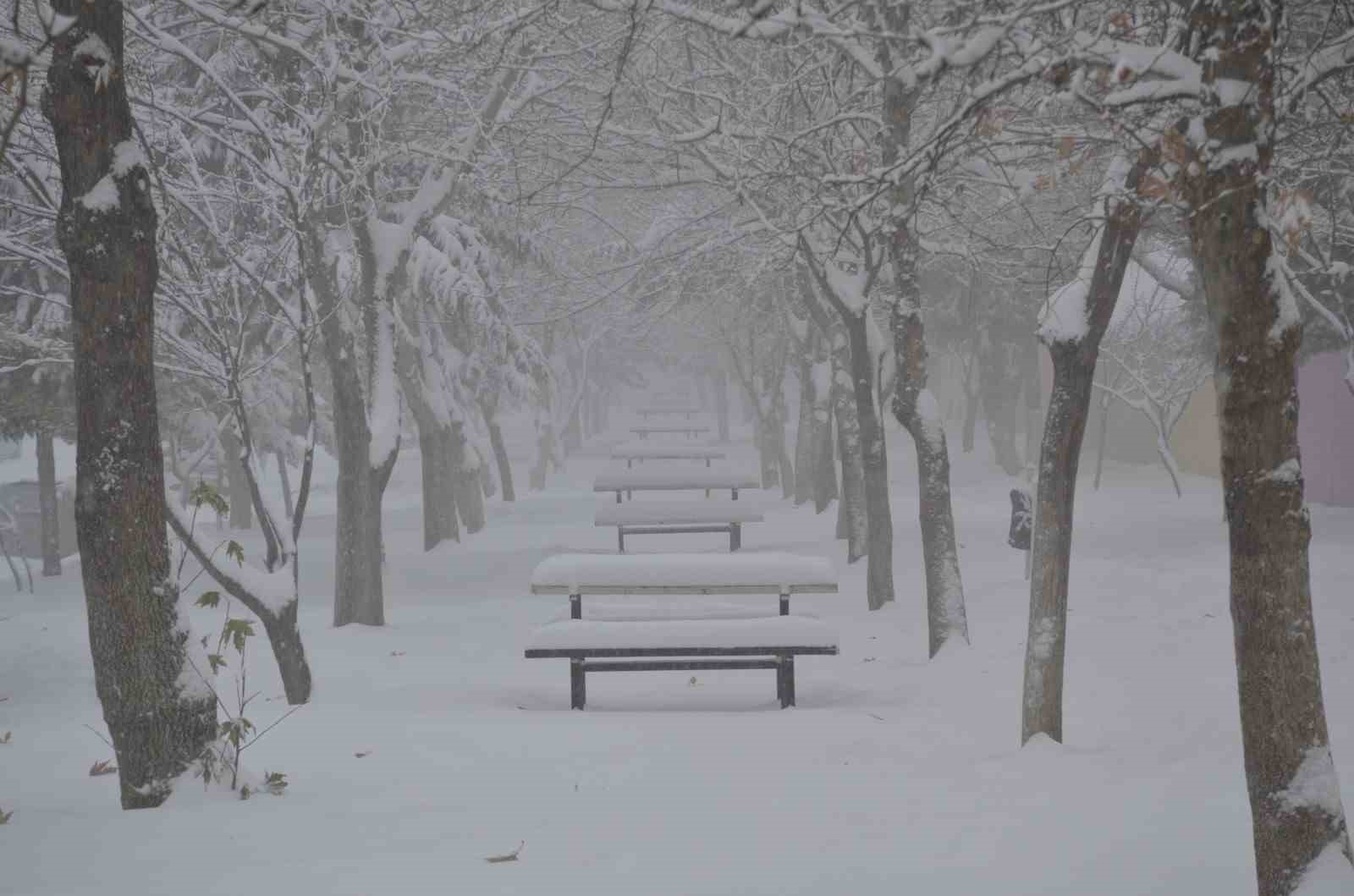 Besni’de kar yağışı ilçeyi beyaza bürüdü