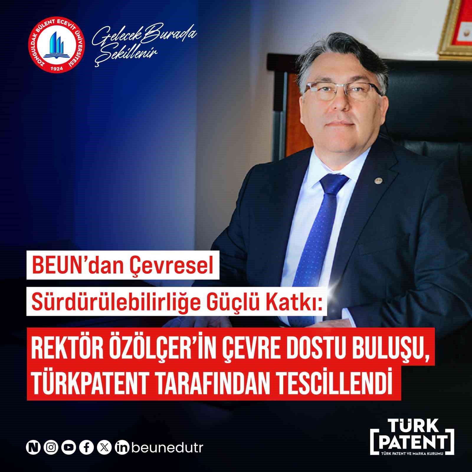 Rektör Özölçer’in çevre dostu buluşu, TÜRKPATENT tarafından tescillendi