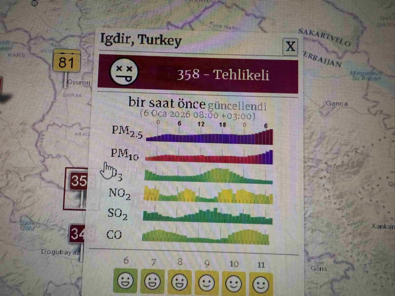 T&uuml;rkiye&rsquo;de havası en kirli il ocak ayında da Iğdır oldu
