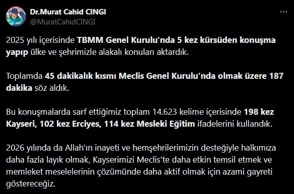 AK Partili Cıngı: "2026 yılında daha aktif olmak i&ccedil;in azami gayreti g&ouml;stereceğiz"
