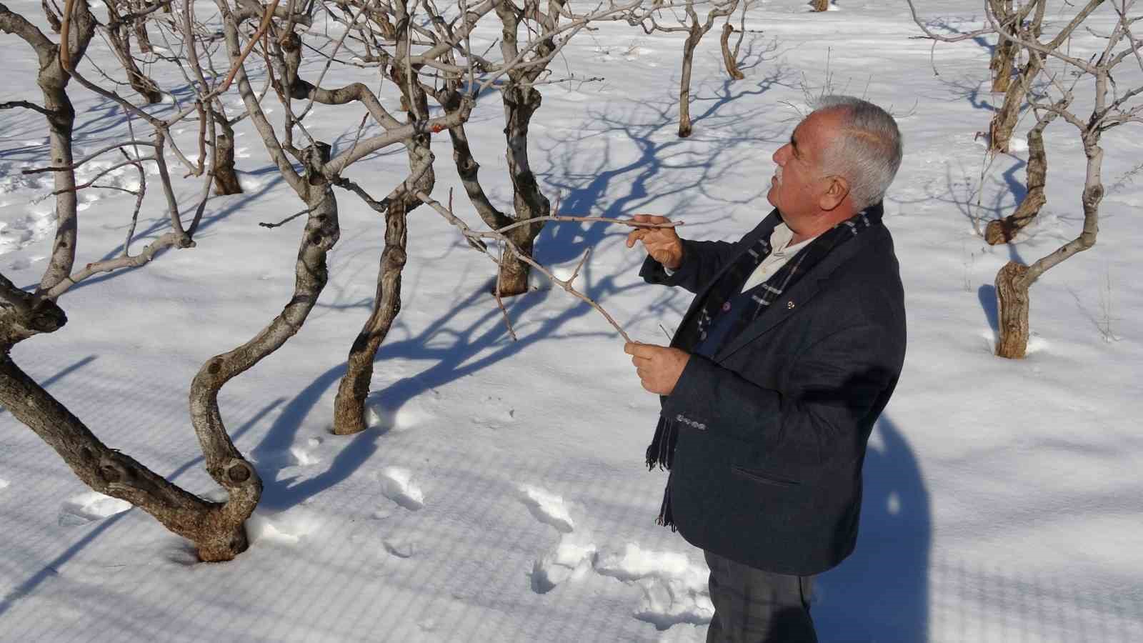 Kar yağışı Gaziantep’te çiftçinin yüzünü güldürdü
