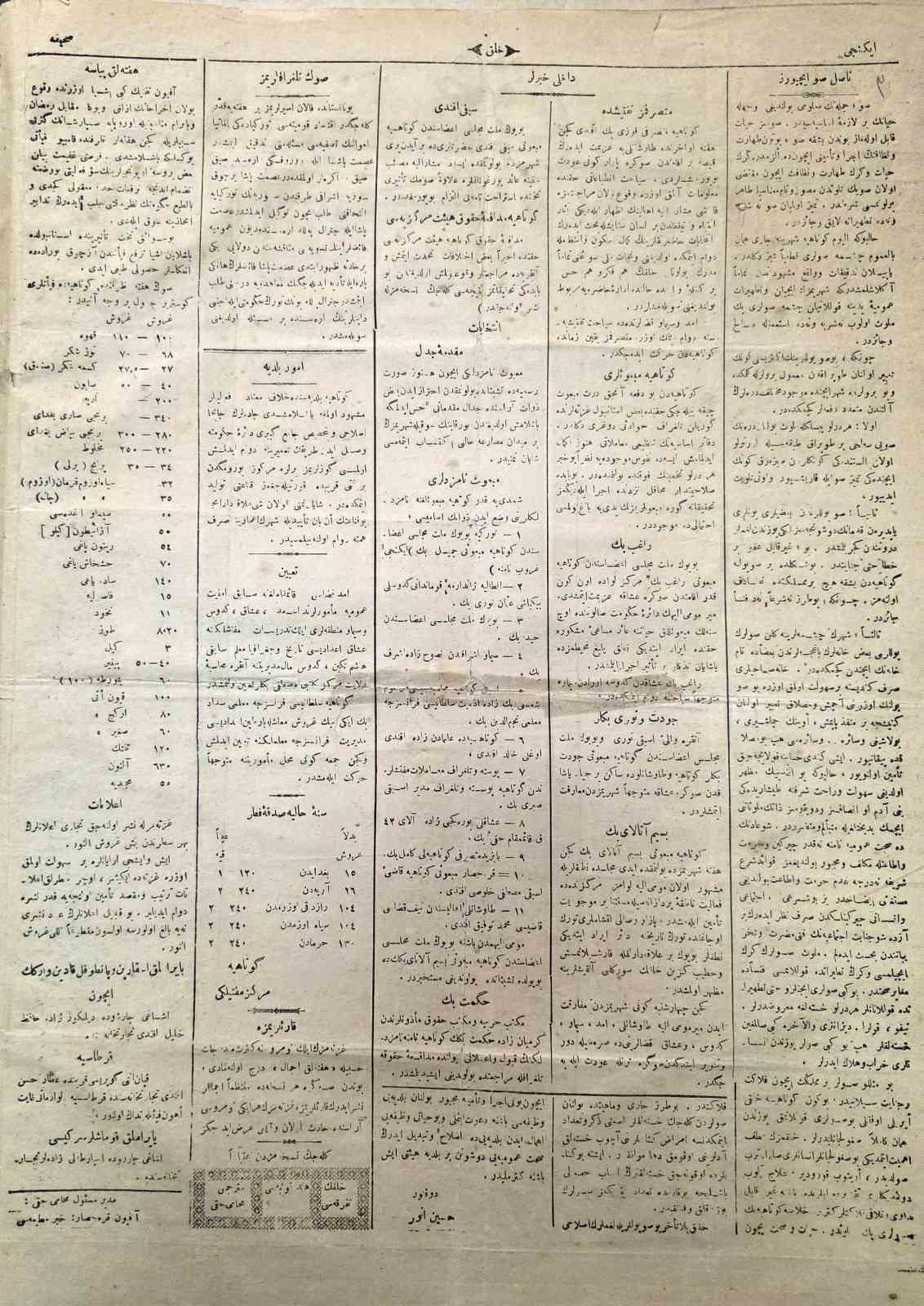 Kütahya basın tarihinde 117 yıllık köklü geçmiş
