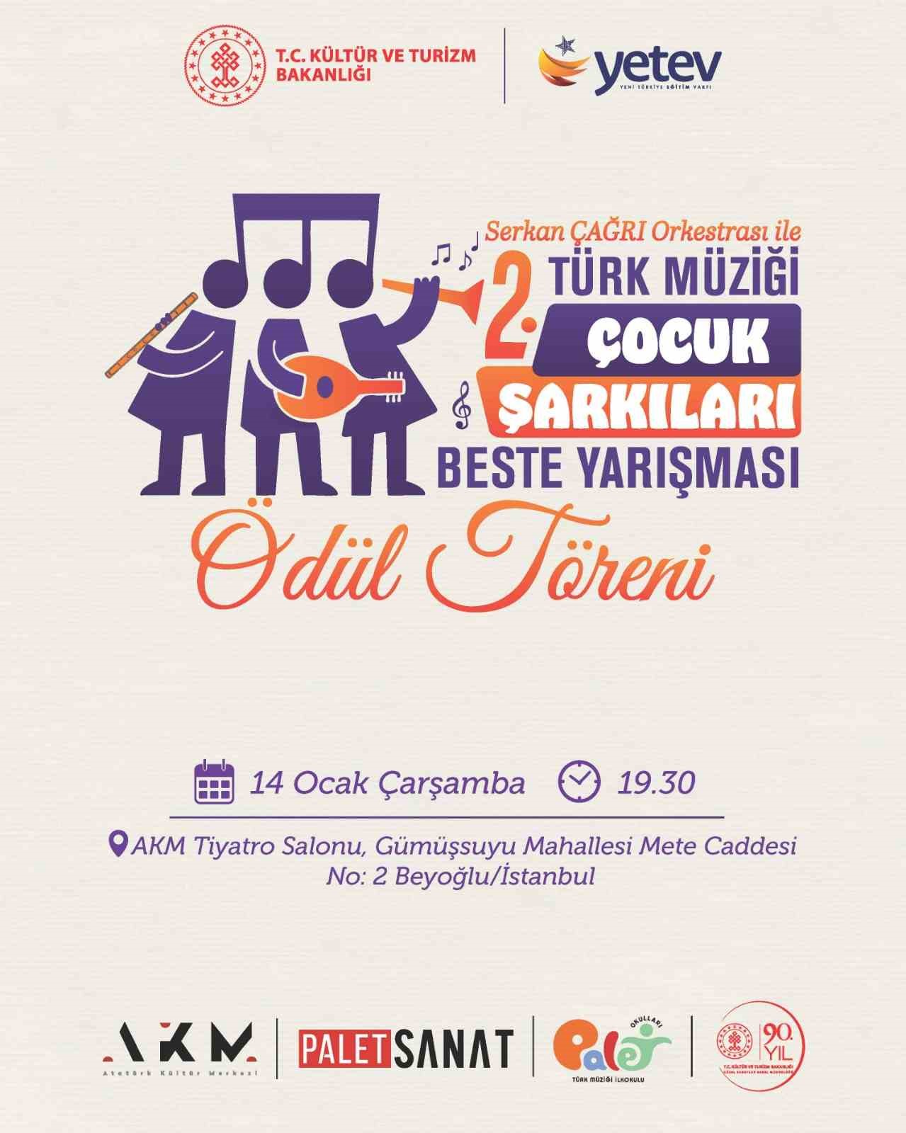 Türk Müziği Çocuk Şarkıları Beste Yarışması sonuçlandı