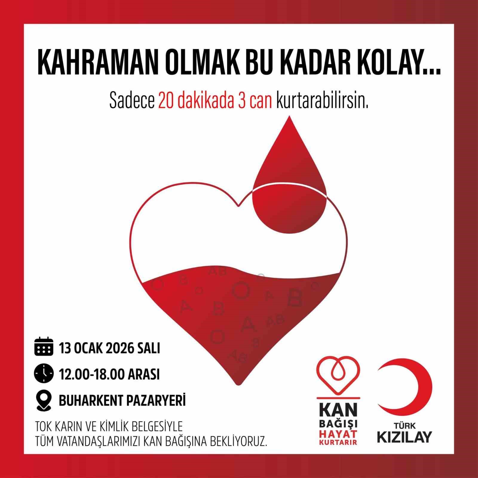 Buharkent&rsquo;te kan bağışı seferberliği
