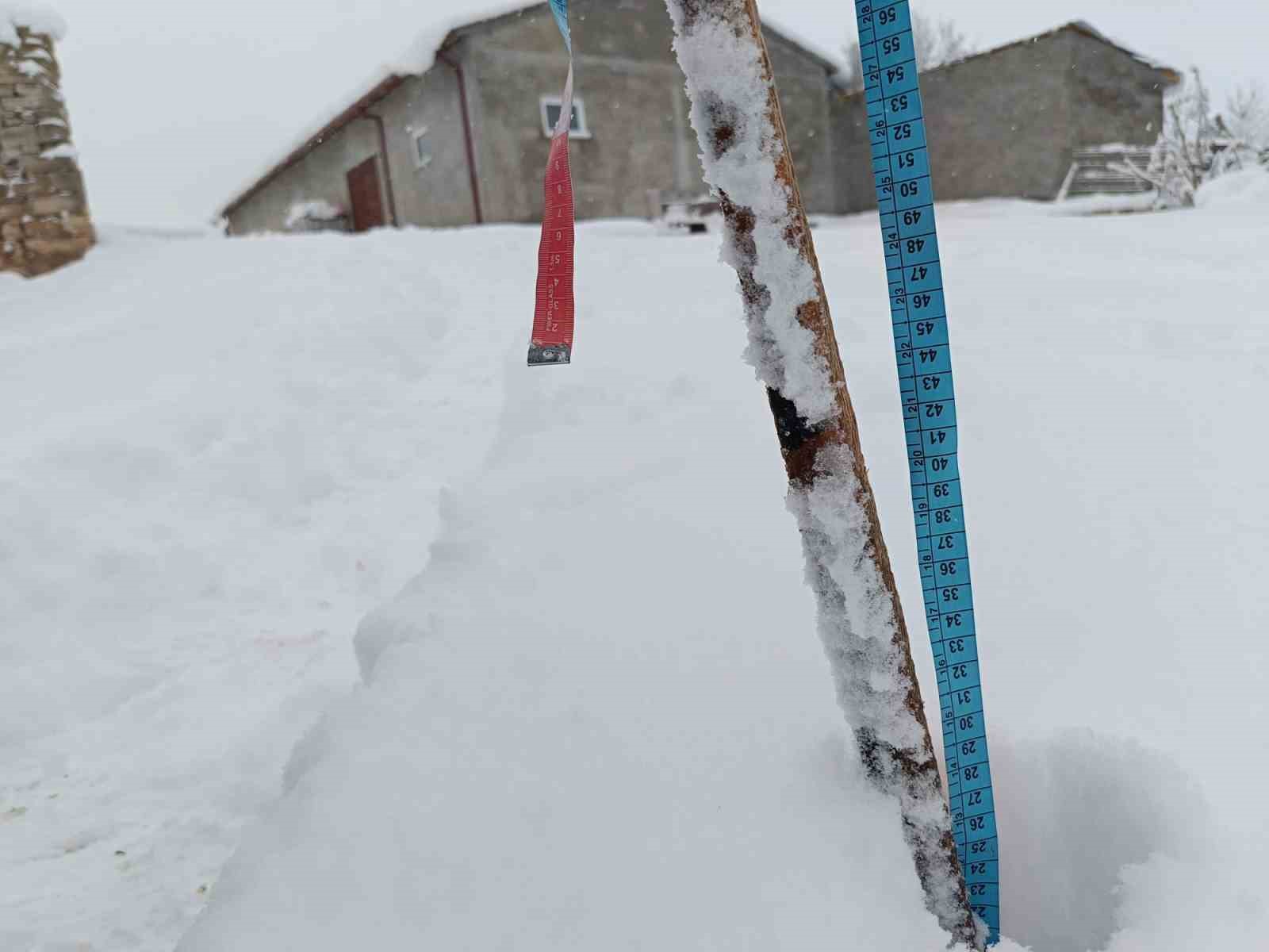 Şükranlı’da kar kalınlığı 35 santimetreyi geçti