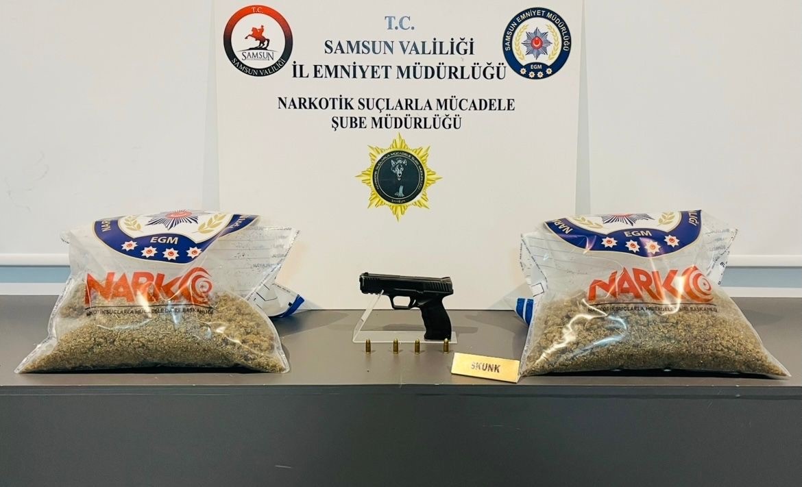 Samsun’da uyuşturucu ve ruhsatsız silah ele geçirildi