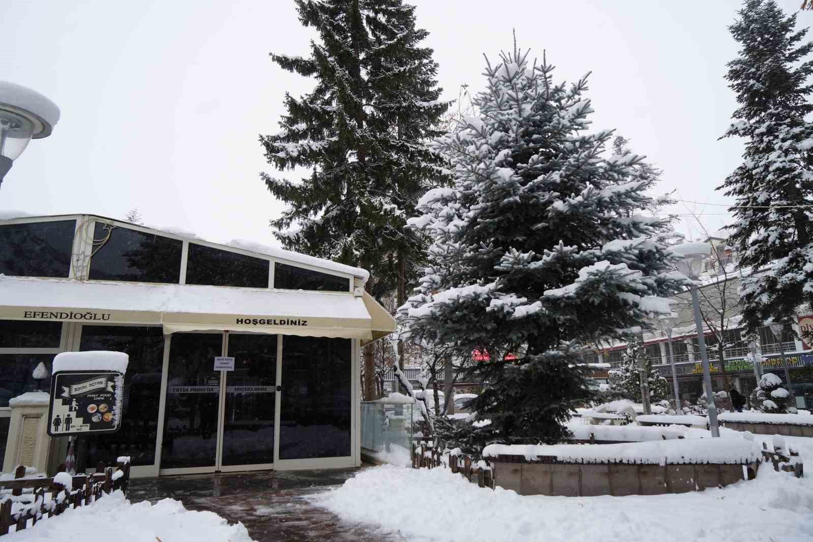 G&uuml;m&uuml;şhane kente merkezinde kar kalınlığı 30 santimetreye ulaştı
