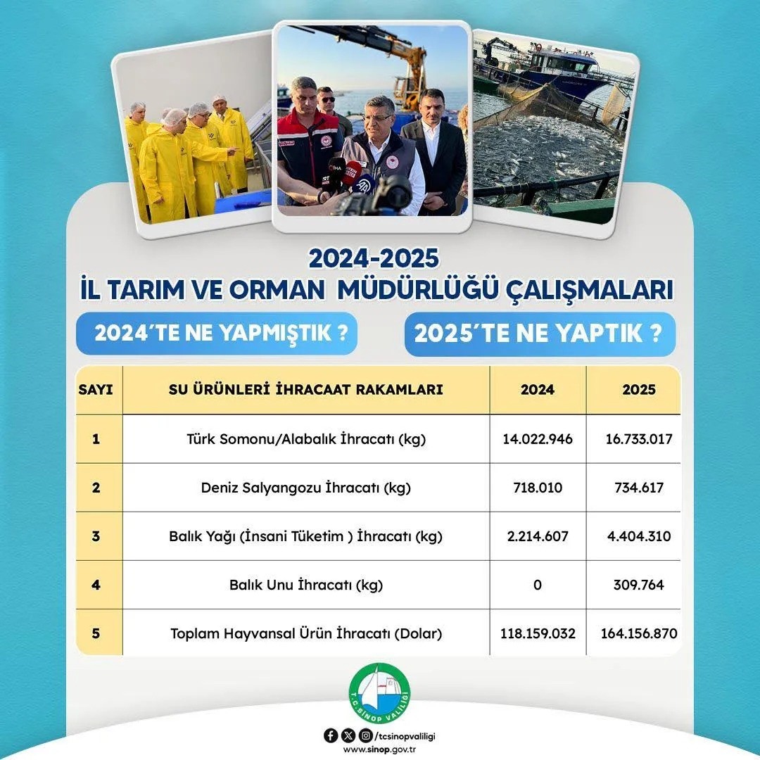 Sinop 2025&rsquo;te ihracatta vites y&uuml;kseltti
