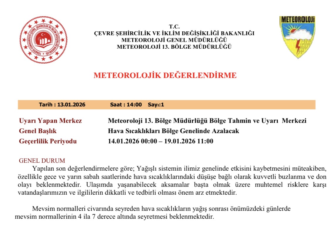 Meteorolojiden 5 il için buzlanma ve don uyarısı