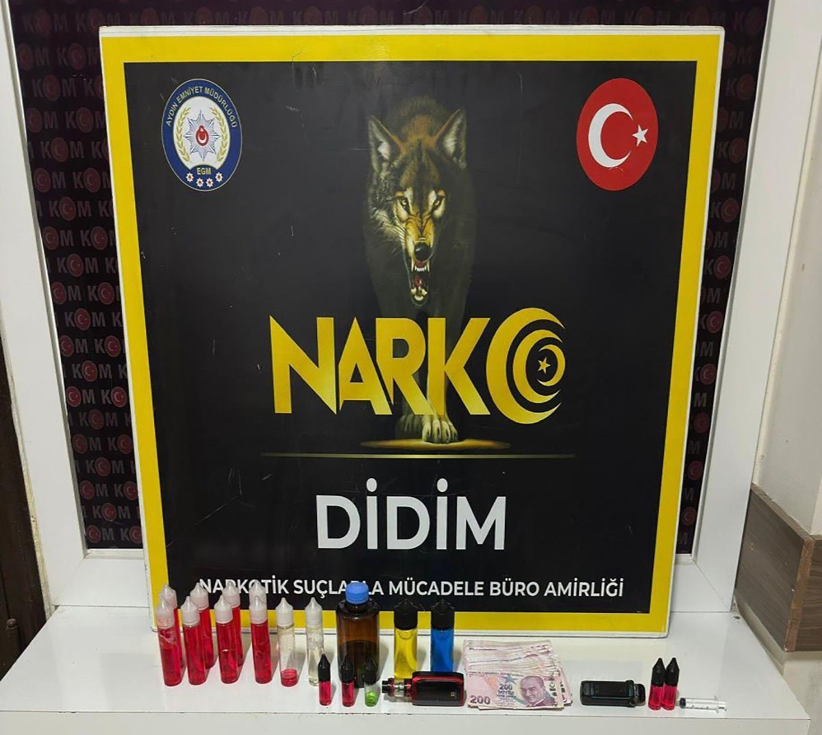 Didim’de 1 kilo sıvı uyuşturucu ele geçirildi