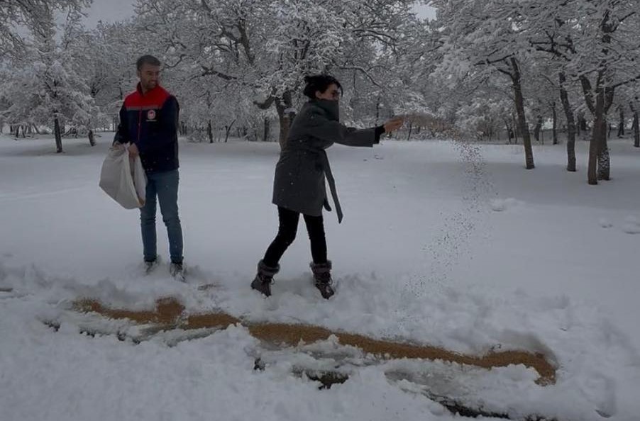 Karaman&rsquo;da yaban hayvanları ve kuşlar i&ccedil;in doğaya yem bırakıldı
