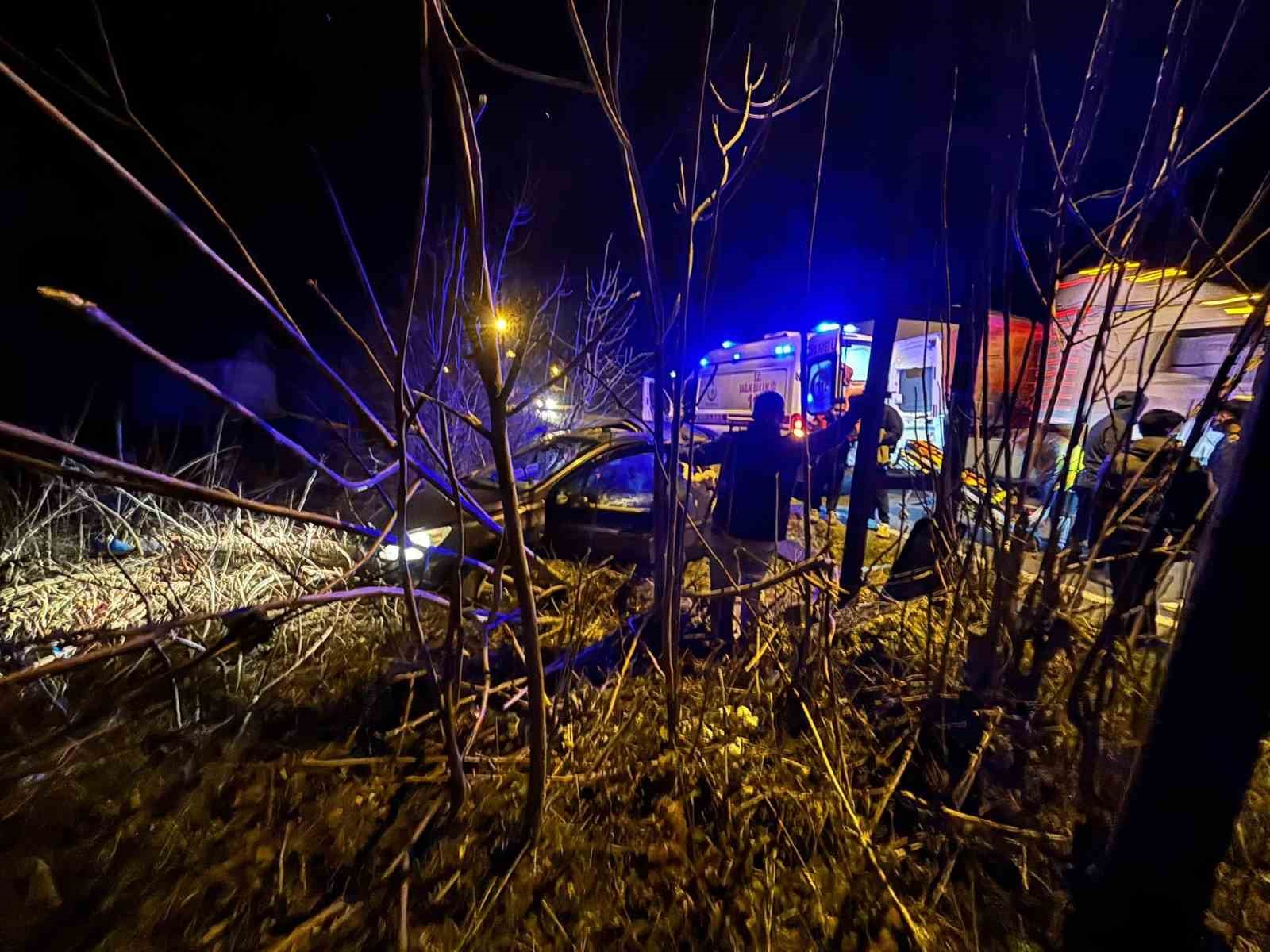 Kontrolden &ccedil;ıkan otomobil tarlaya girdi, s&uuml;r&uuml;c&uuml; yaralandı
