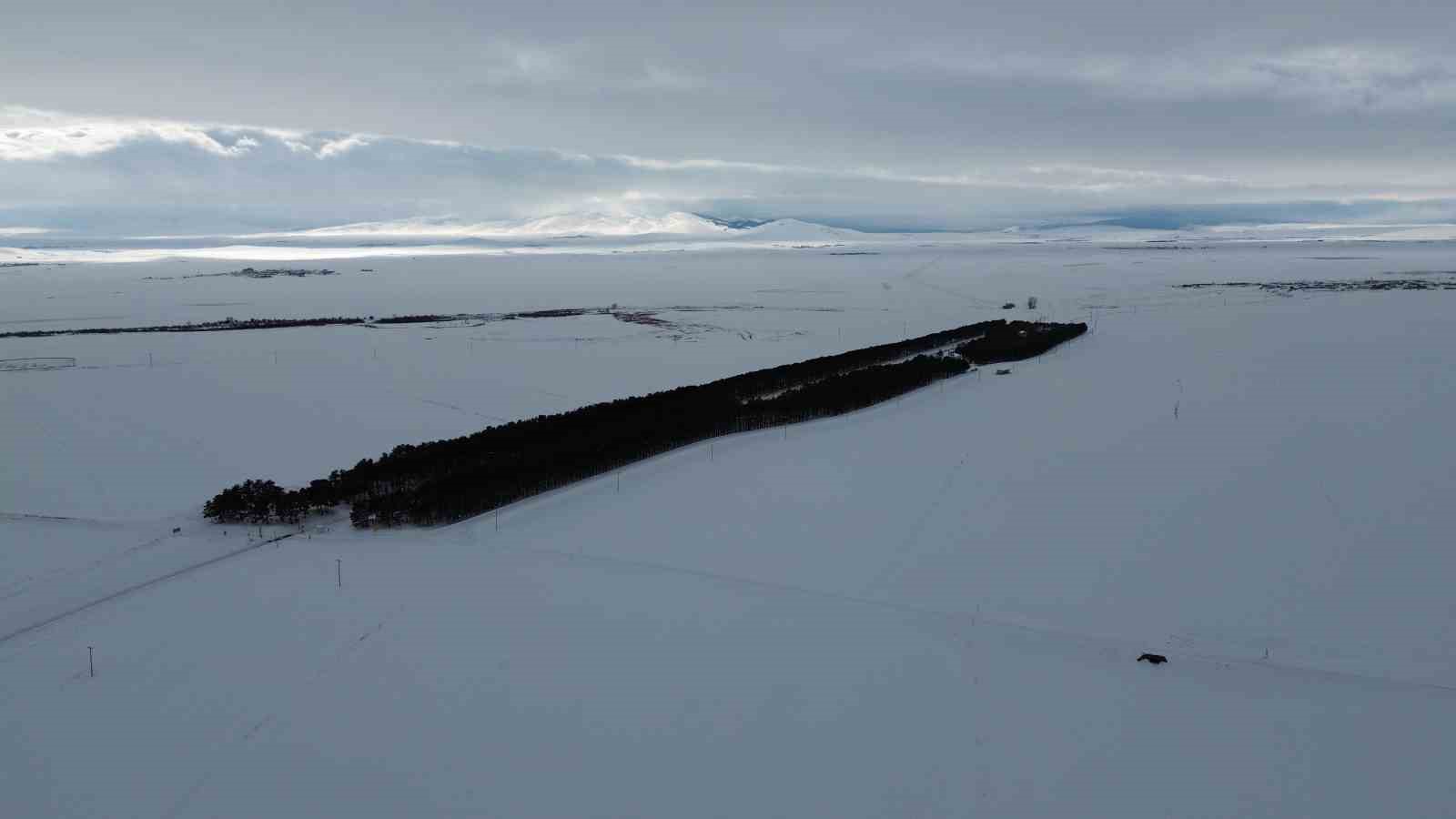 Kars&rsquo;ta tarihi istasyonda kış masalı
