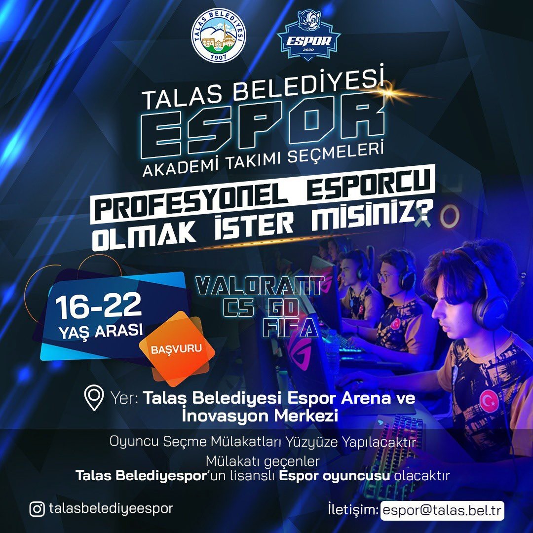 Talas’ta e-sporun yıldızları seçiliyor