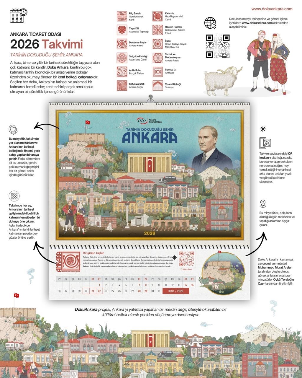 Ankara&rsquo;nın tarihi dokuları ATO&rsquo;nun takviminde
