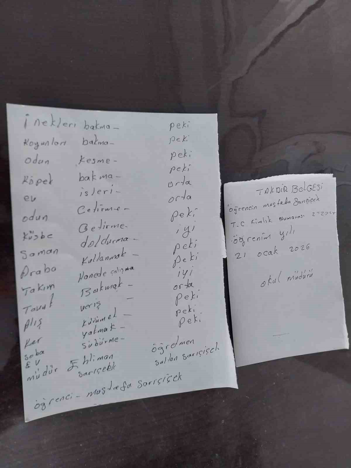 Dededen torunları i&ccedil;in teşvik takdirnamesi
