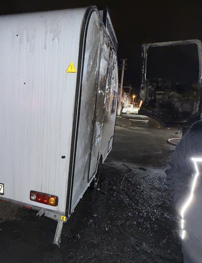 Tekirdağ&rsquo;da beton pompası alev topuna d&ouml;nd&uuml;
