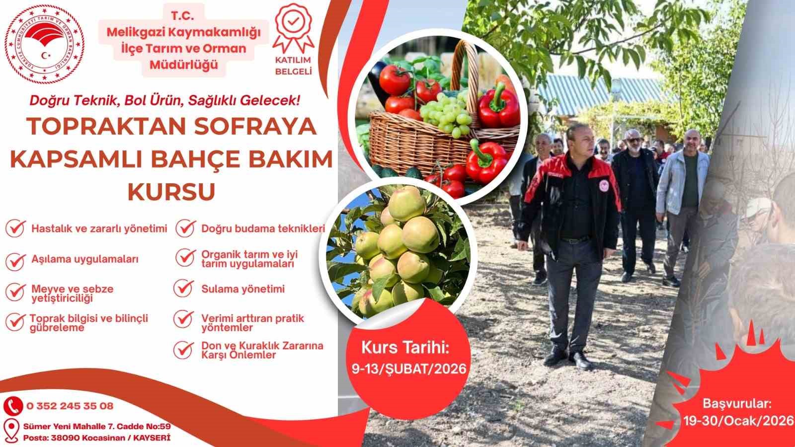 ’Topraktan Sofraya Kapsamlı Bahçe Bakım Kursu’ için başvurular başladı