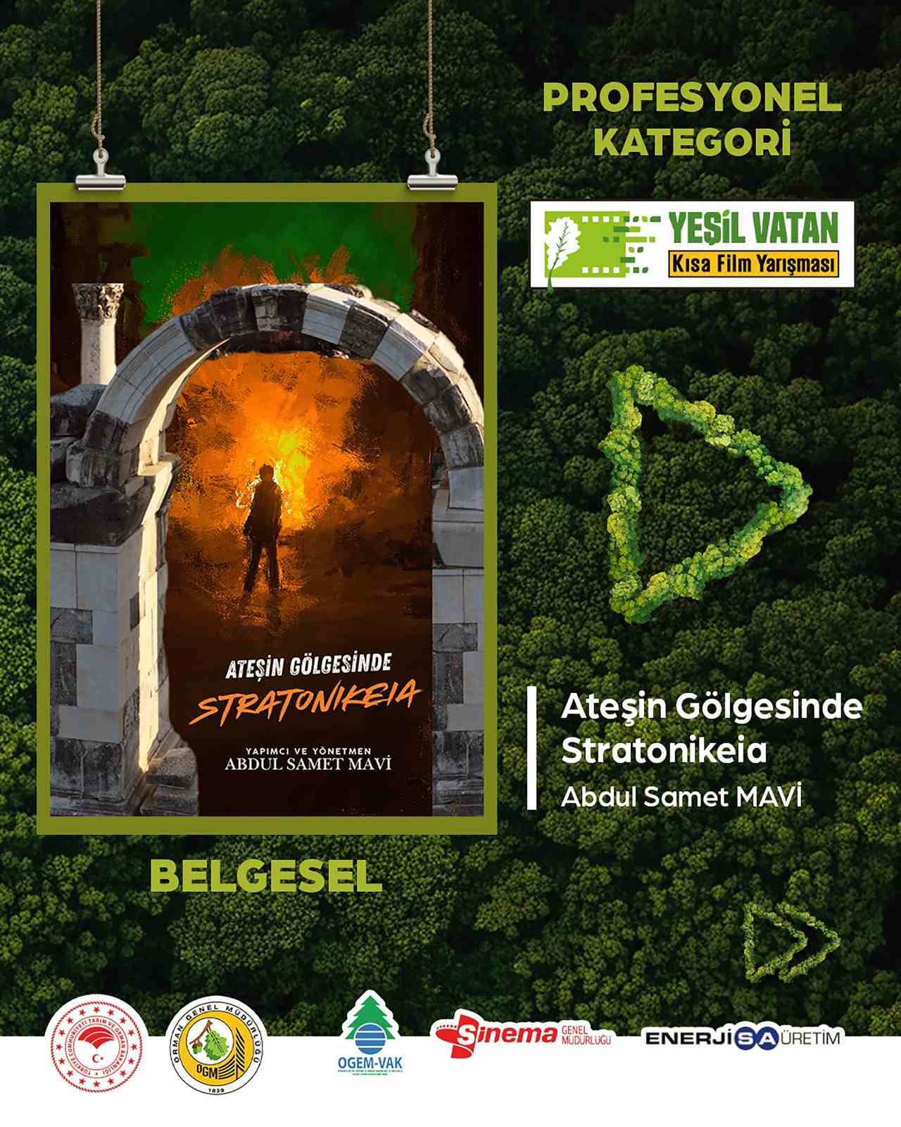 &lsquo;Yeşil Vatan&rsquo; kısa film &ouml;zel &ouml;d&uuml;l&uuml; Muğla&rsquo;ya
