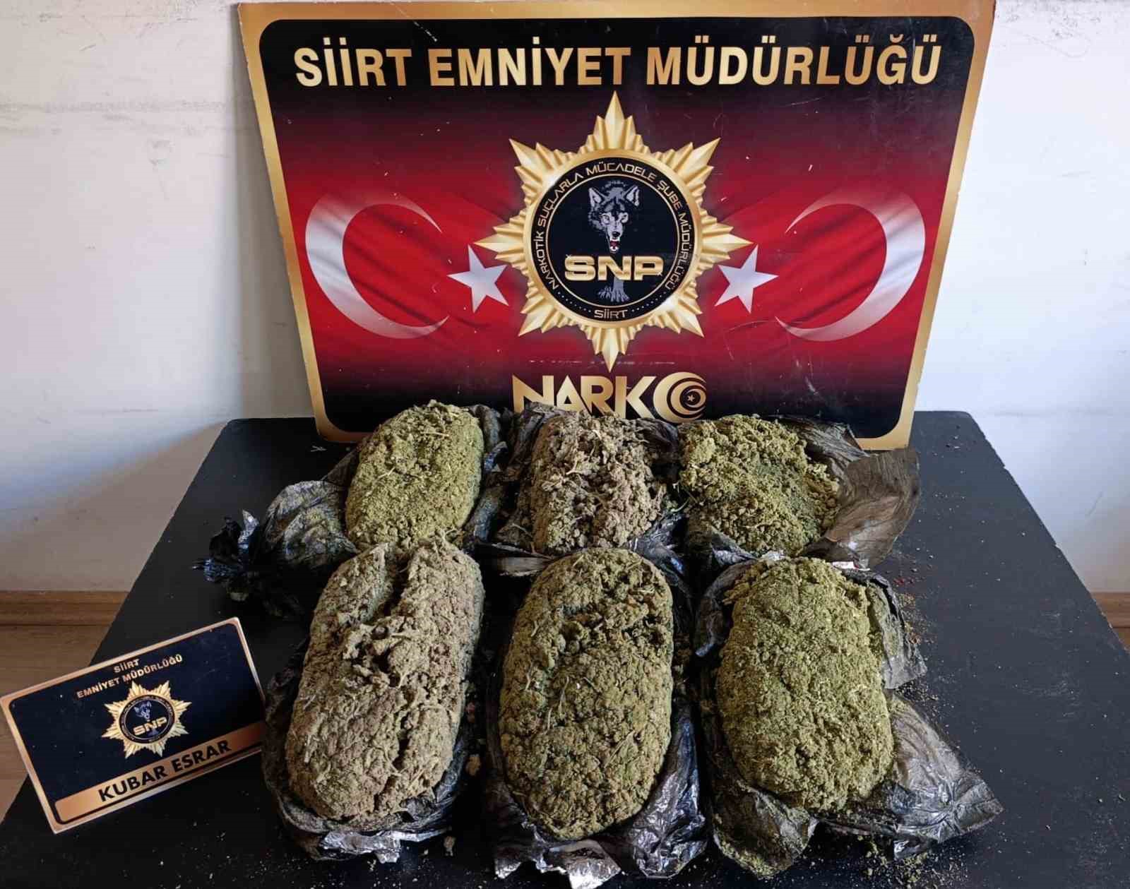 Siirt’te 3 kilo esrar ele geçirildi