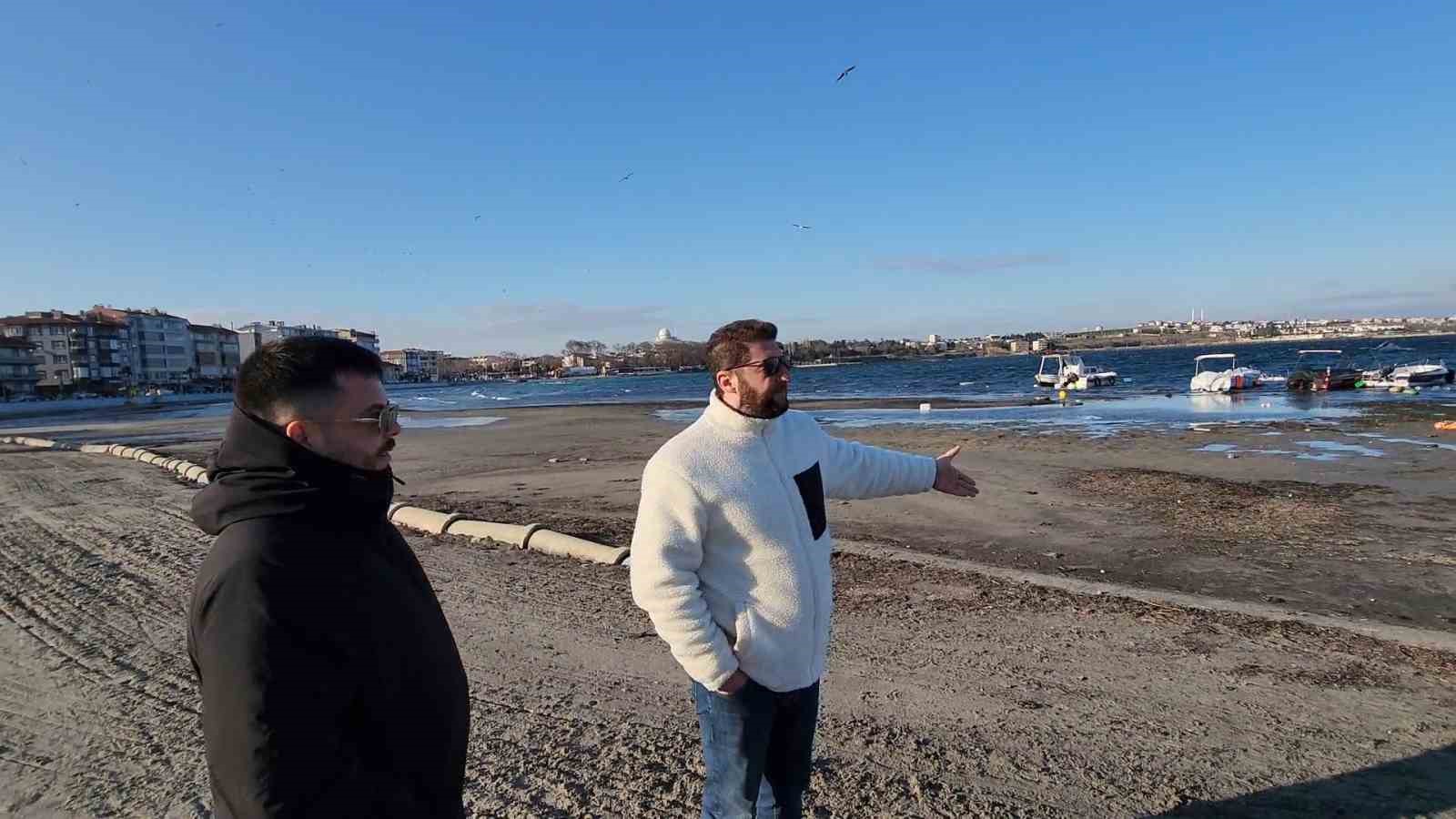 Tekirdağ&rsquo;da deniz &ccedil;ekildi
