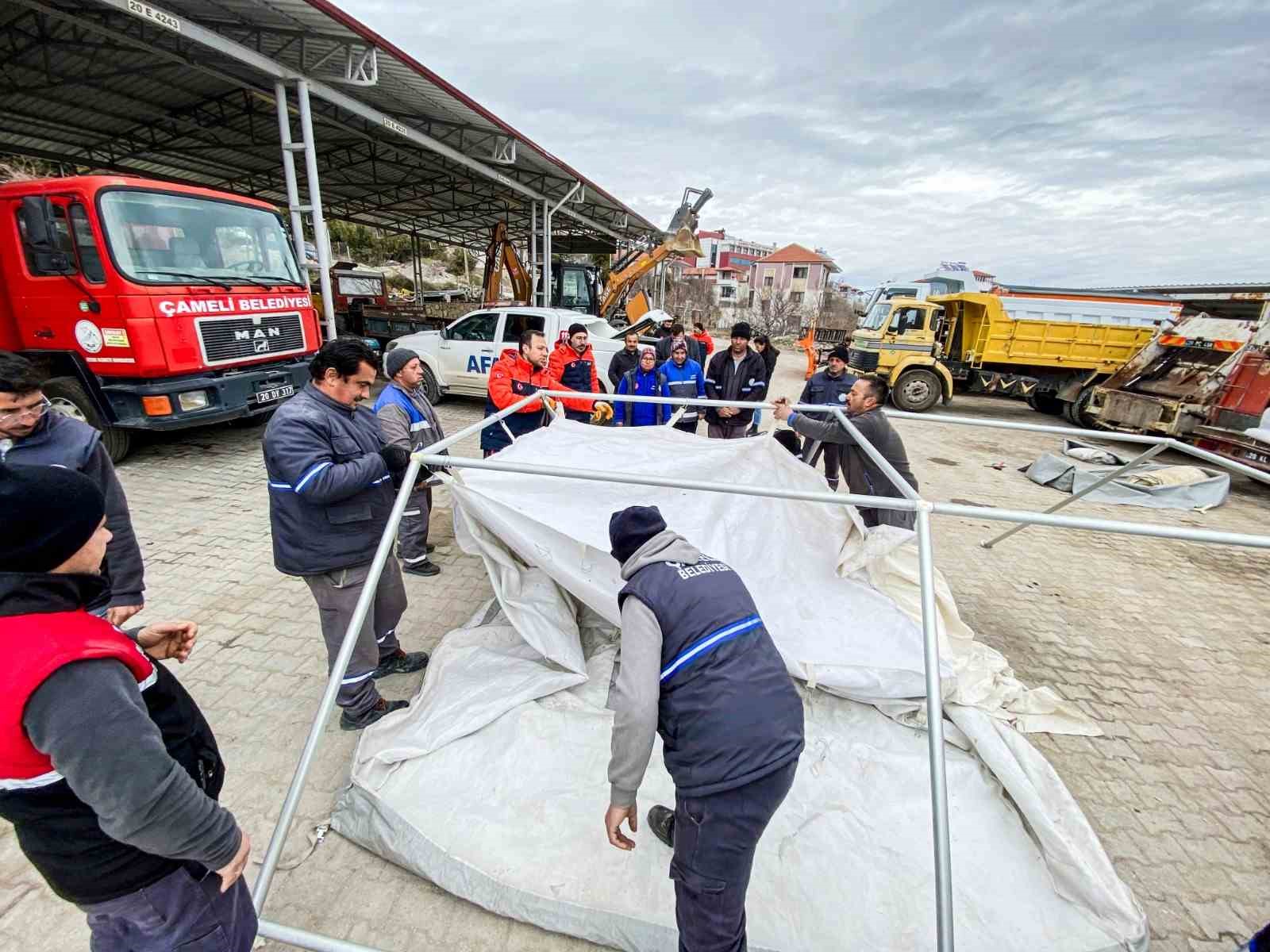 Çameli Belediyesi Yerel Destek Ekibine AFAD’dan çadır kurma eğitimi verildi
