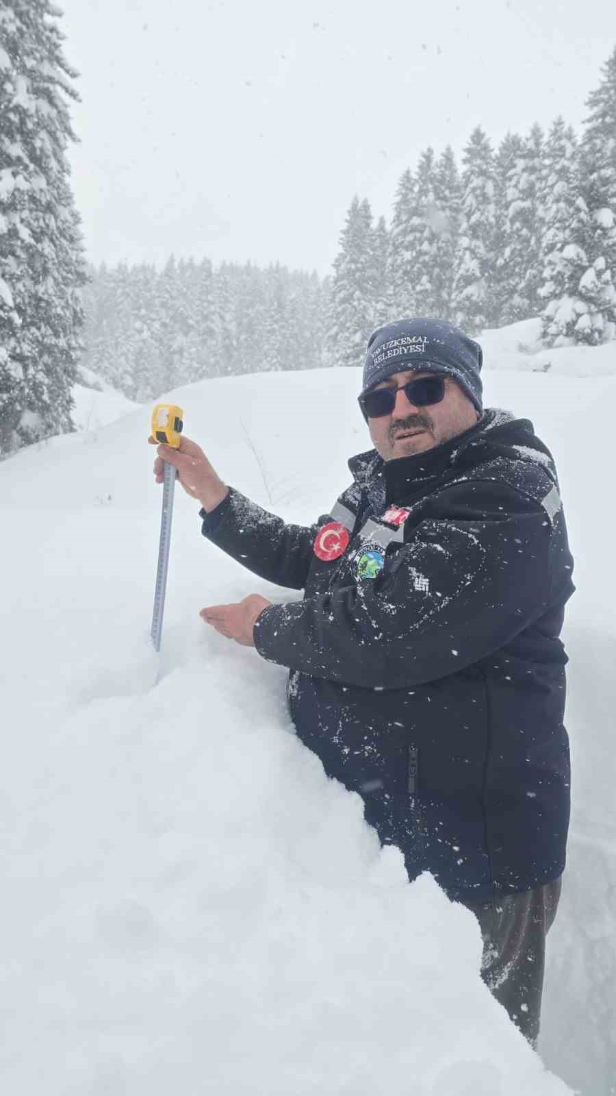 Giresun’un yaylalarında kar kalınlığı 1,5 metreyi buldu
