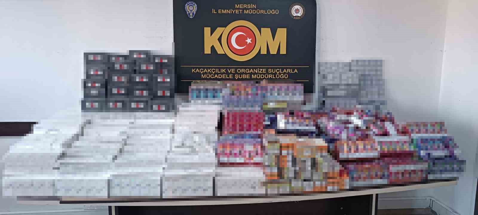Mersin’de binlerce kaçak ürün ele geçirildi