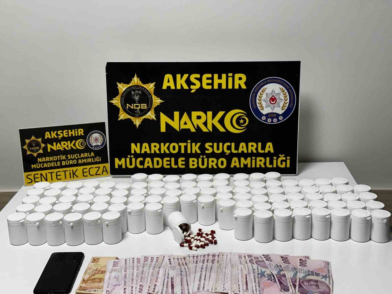 Akşehir’de uyuşturucu operasyonu: 5 bin 500 hap ele geçirildi