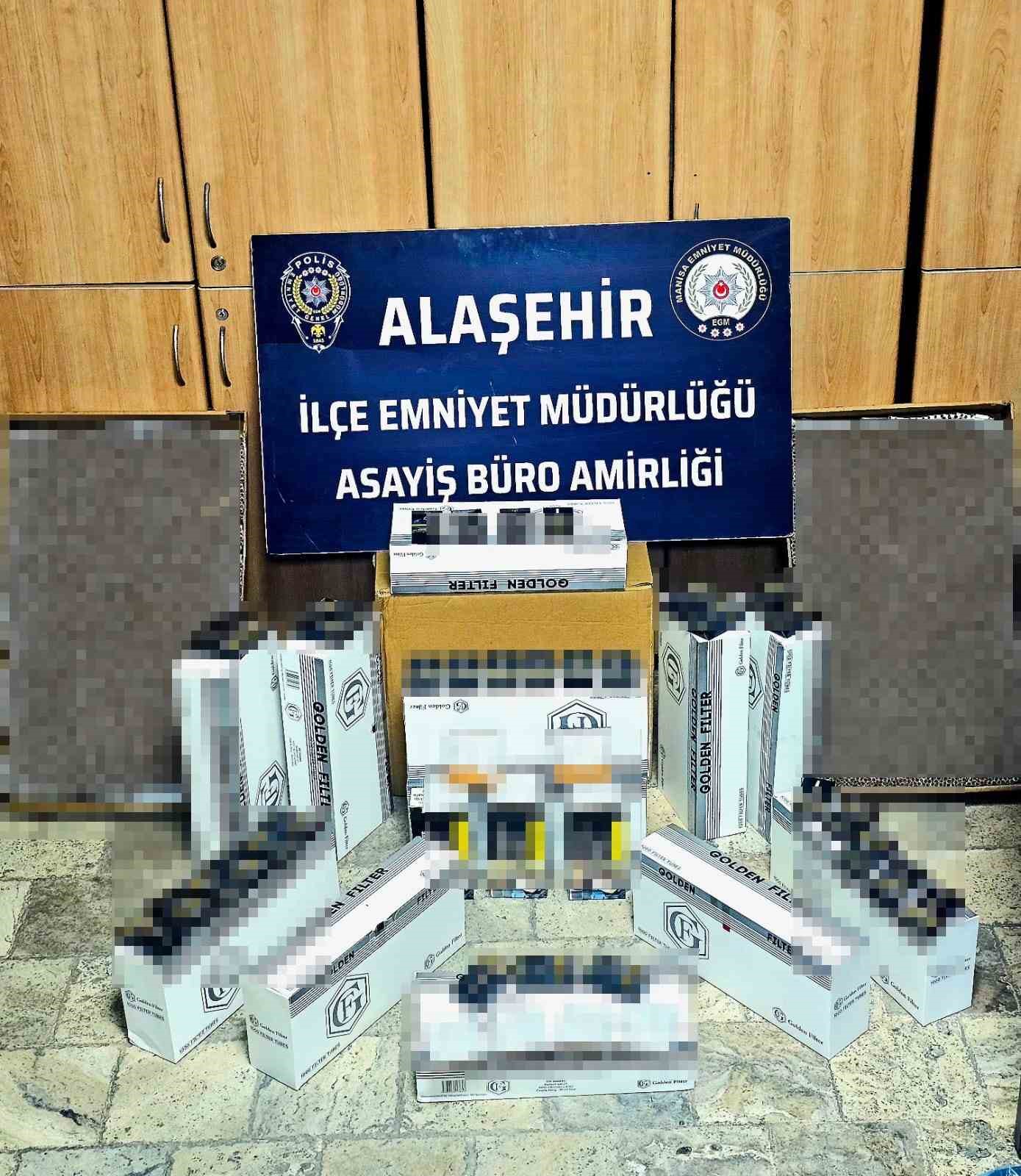 Alaşehir’de 23 bin 750 adet kaçak makaron ele geçirildi