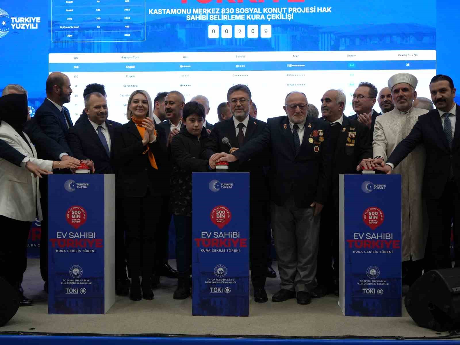 Kastamonu’da inşa edilecek 2 bin 380 konutun kuraları çekildi