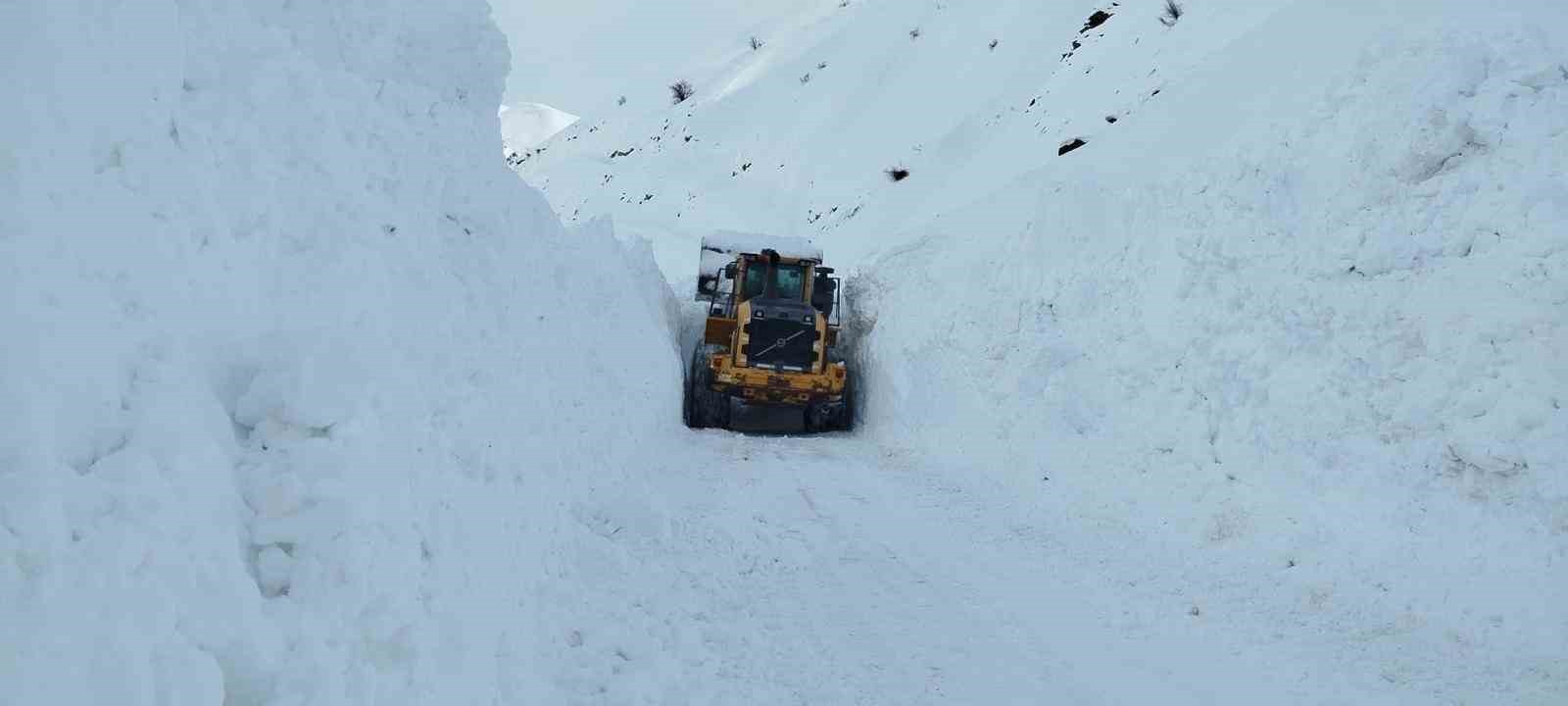 Yüksekova’da mezra yoluna düşen çığ temizlendi