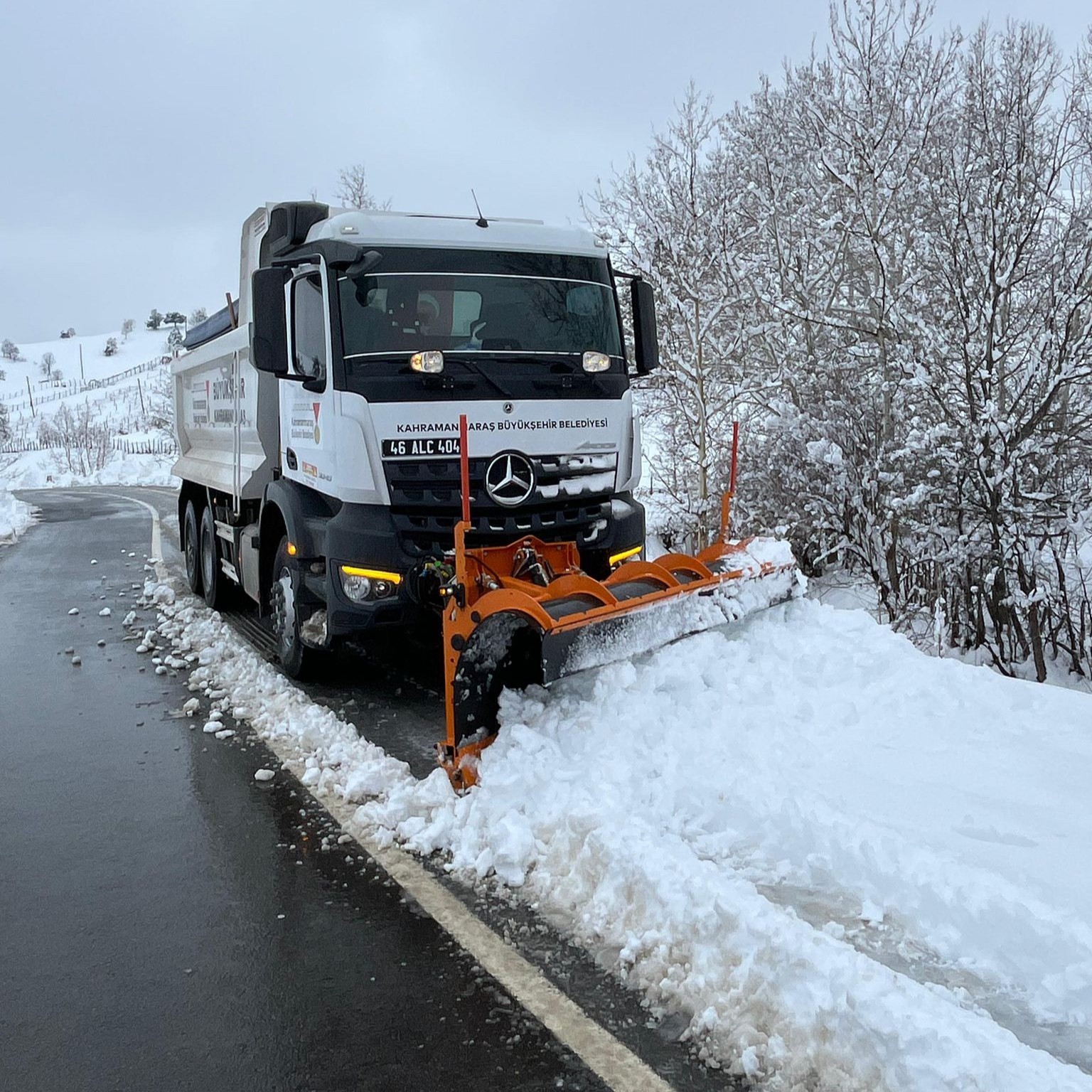 Kahramanmaraş’ta karla mücadele