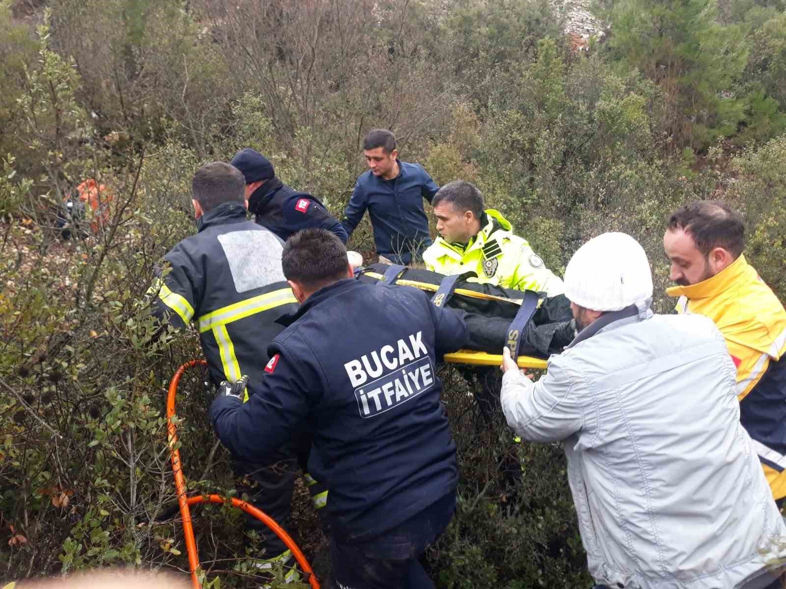 Burdur’da otomobil uçuruma düştü: 1 yaralı