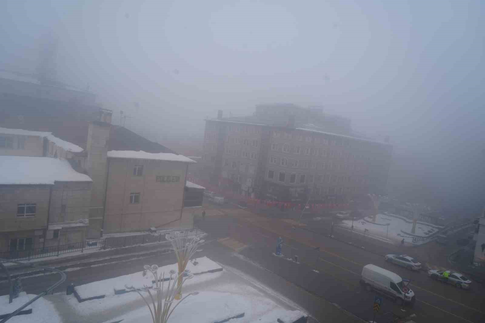 Erzurum&rsquo;da sis ulaşımı aksattı
