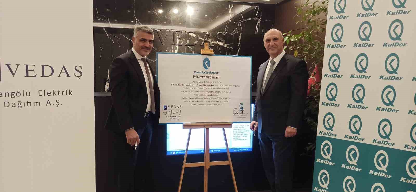 VEDAŞ ile T&uuml;rkiye Kalite Derneği arasında &lsquo;İyi Niyet Bildirgesi&rsquo; imzalandı
