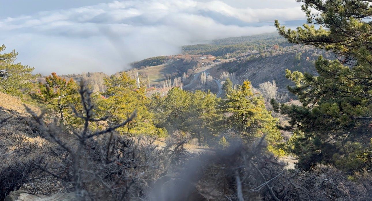 Çankırı’yı kaplayan sis bulutları havadan görüntülendi