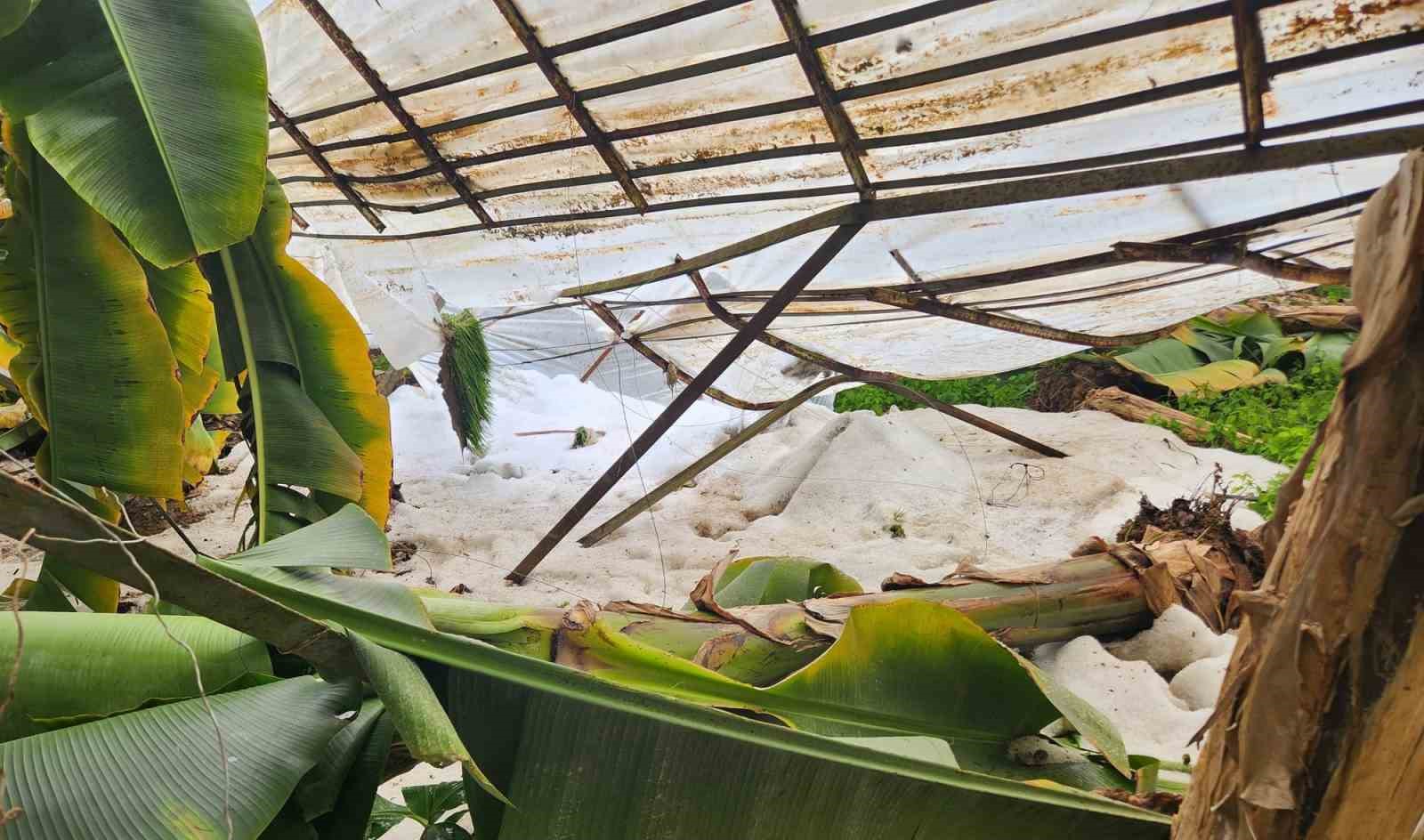 Mersin&rsquo;de dolu sera &ccedil;&ouml;kertti, bah&ccedil;elere zarar verdi
