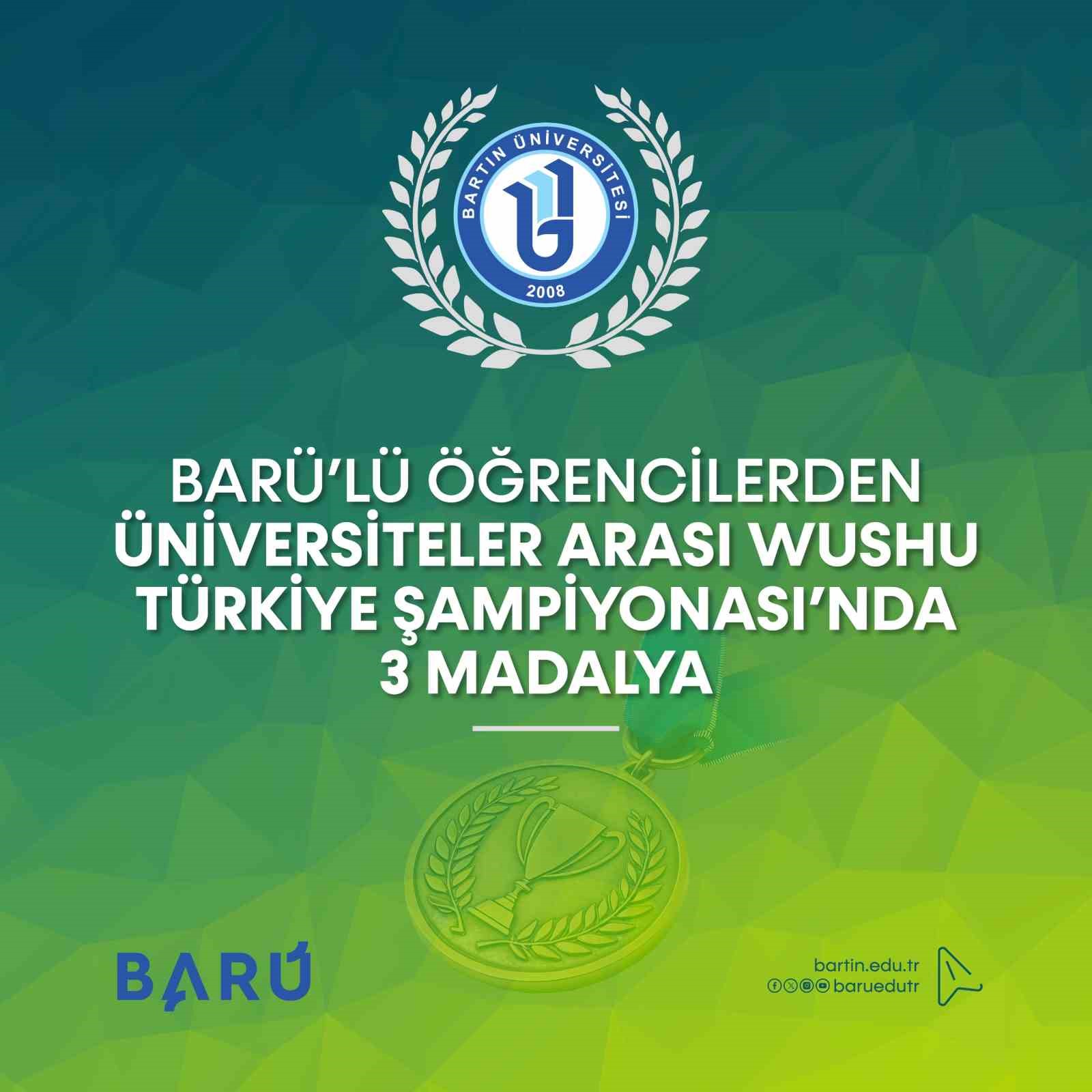 BAR&Uuml;&rsquo;l&uuml; &ouml;ğrencilerden &Uuml;niversiteler Arası Wushu T&uuml;rkiye Şampiyonası&rsquo;nda 3 madalya
