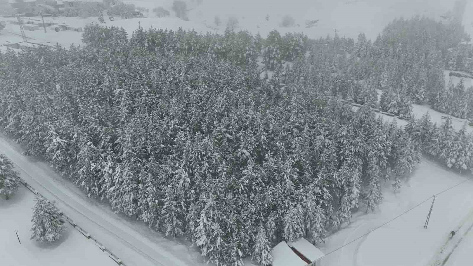 Kar kalınlığının 1 metreyi bulduğu Doğanşehir havadan görüntülendi
