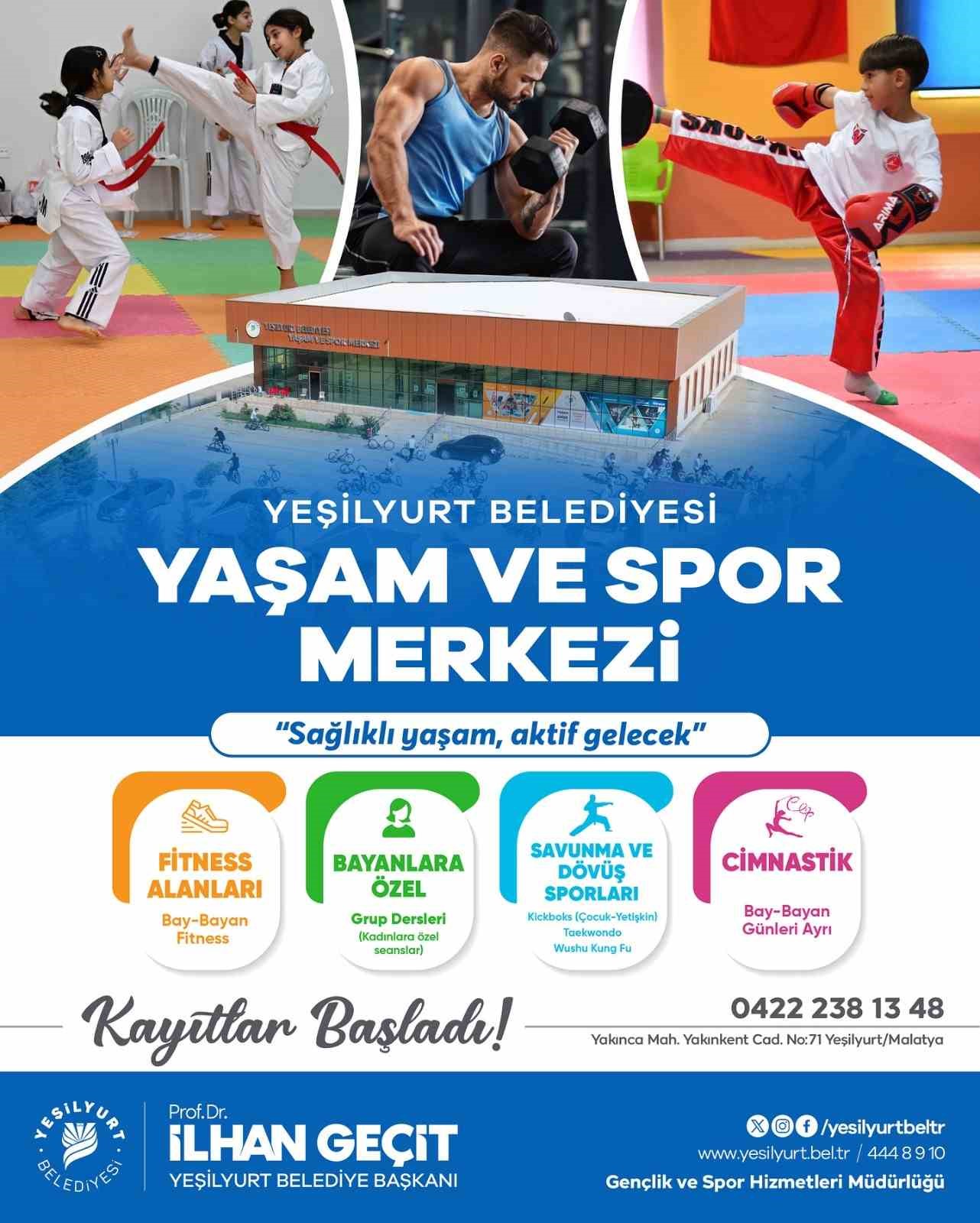 Yeşilyurt Belediyesi Yaşam ve Spor Merkezi&rsquo;nde kayıtlar başladı
