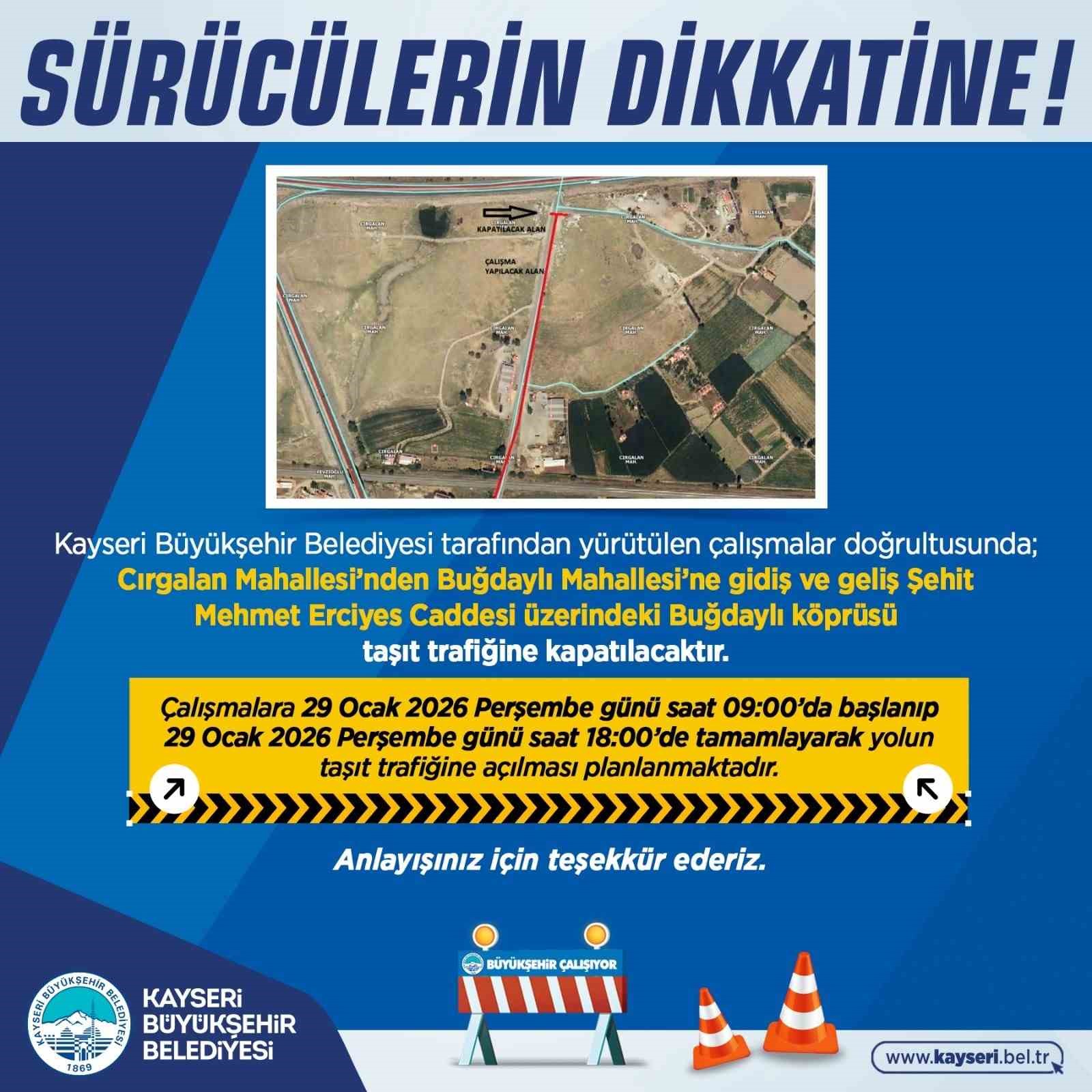 Büyükşehirden sürücülere ‘yol çalışması’ uyarısı
