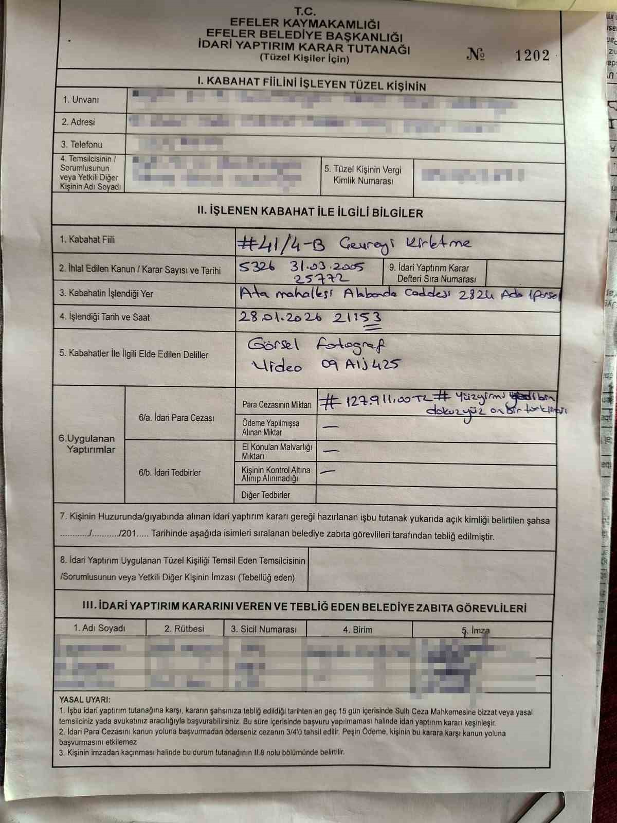 Efeler Belediyesi &ccedil;evreyi kirletenleri affetmedi
